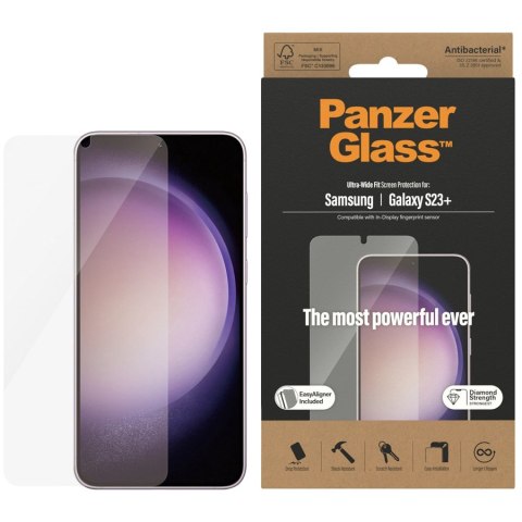 PANZERGLASS Screen Protector Samsung Galaxy S23+, Ultra-Wide Fit w. EasyAligner