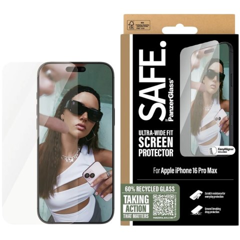 PANZERGLASS Screen Protector iPhone 16 Pro Max, Ultra-Wide Fit