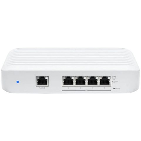 Layer 2 switch with (4) 10GbE RJ45 ports and (1) GbE, 802.3at PoE+ RJ45 input.The Switch Flex XG (USW Flex XG) is a fully manage