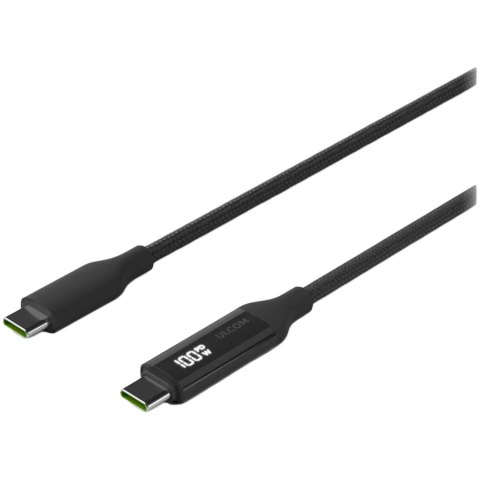 Ubiquiti UACC-Cable-USB-100W-1M-BK USB-C Cable with Charge Display, 100W max power output, 480 Mbps max data transfer rate (0.3 