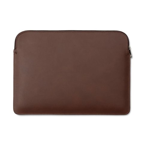 BALTAN Etui skórzane z zamkiem do MacBooka Air 15" M4 ciemny brąz