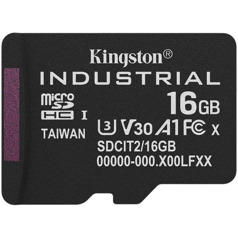 Kingston 16GB microSDHC Industrial C10 A1 pSLC Card + SD Adapter