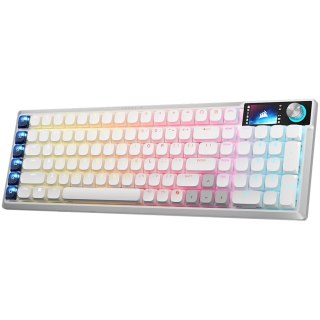 CORSAIR Vanguard Air 99 Wireless Low Profile Optical-Mechanical Gaming Keyboard, Backlit RGB LED, CORSAIR LP OPX, White, PBT DS