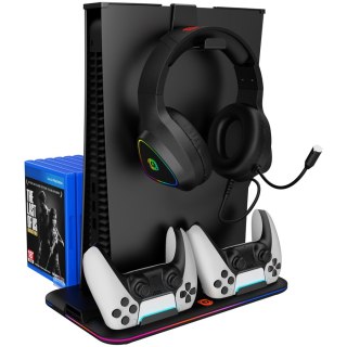 CANYON Podstawka CS-5 RGB PS5 Ładowanie + Chłodzenie Czarna