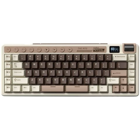ROYAL KLUDGE RK M70 Mocha Grey Gaming Keyboard Cream switch