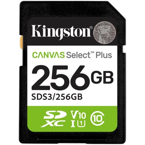 KINGSTON 256GB SDXC Canvas Select Plus Gen3 150MB/s C10 UHS-I U1 V10